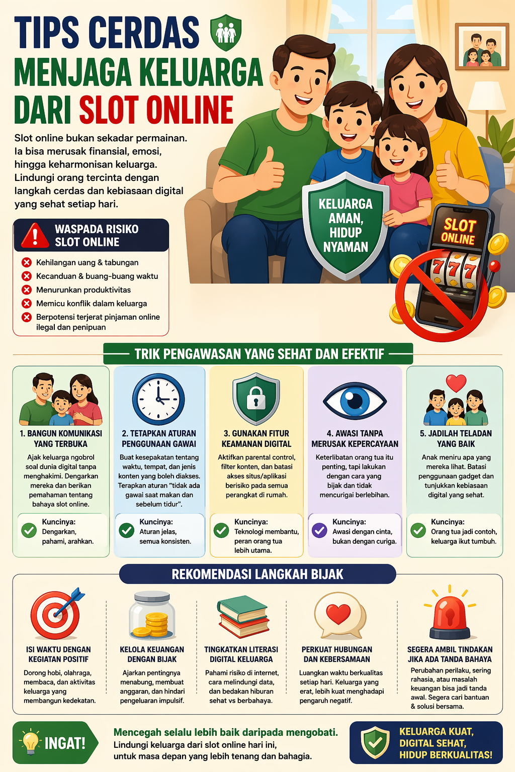 Tips cerdas menjaga keluarga dari slot online melalui pembahasan risiko, trik pengawasan, dan rekomendasi langkah yang lebih bijak.